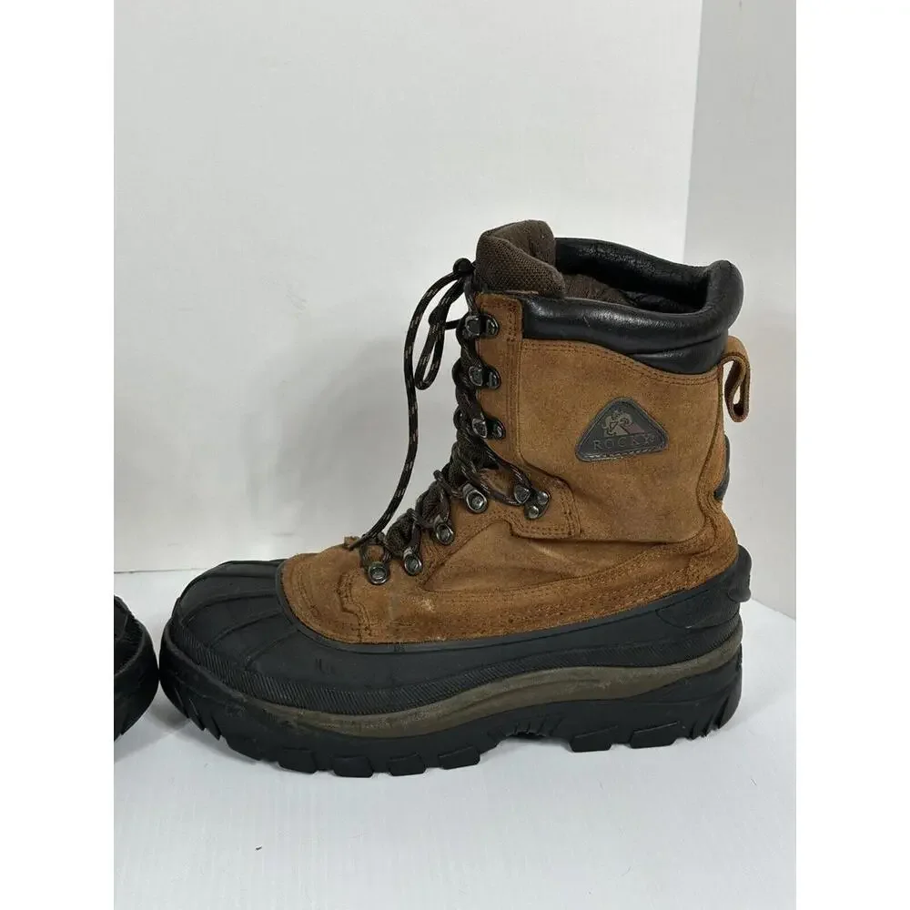 Rocky 7655 Mens Waterproof 600G Thinsulate Ultra Winter Snow Boots Brown 9 M